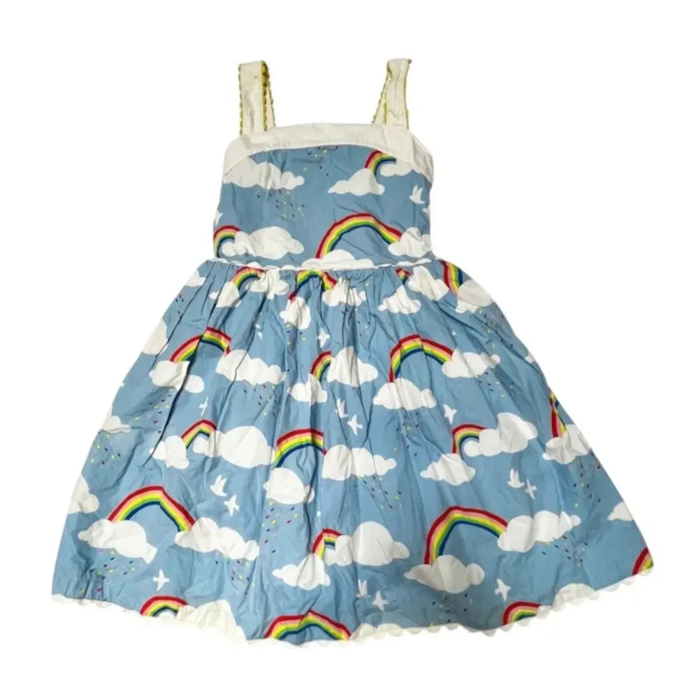Mini Boden Rainbow Cloud Print Sundress Size 7/8